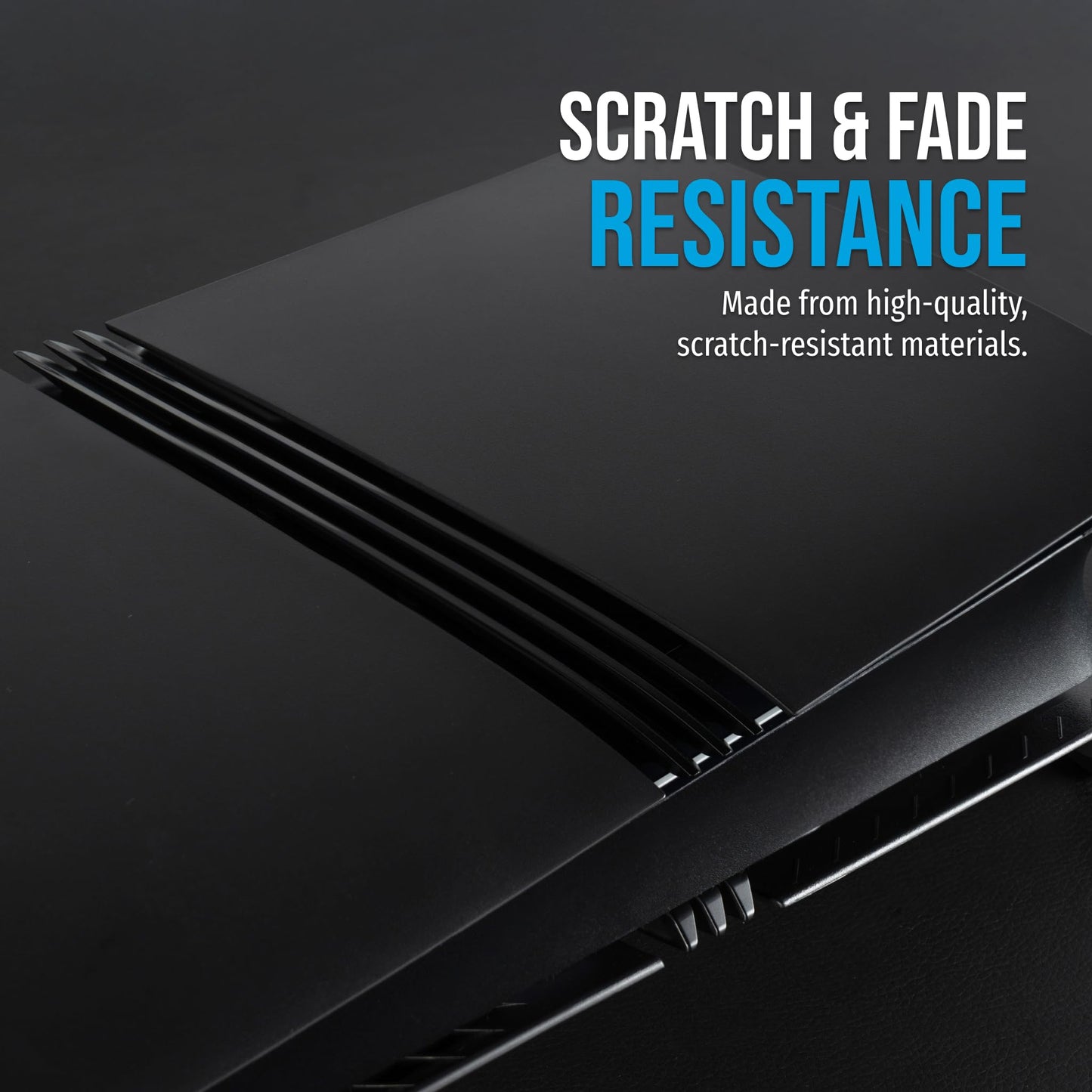 Glistco Black Plates Replacement Shell Compatible with PS5 Pro - Cover Plates for PS5 Pro Disc Edition (Matte Black)