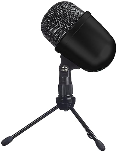 Amazon Basics Mini USB Condenser Microphone for Online Meeting, Gaming, Podcast, Black