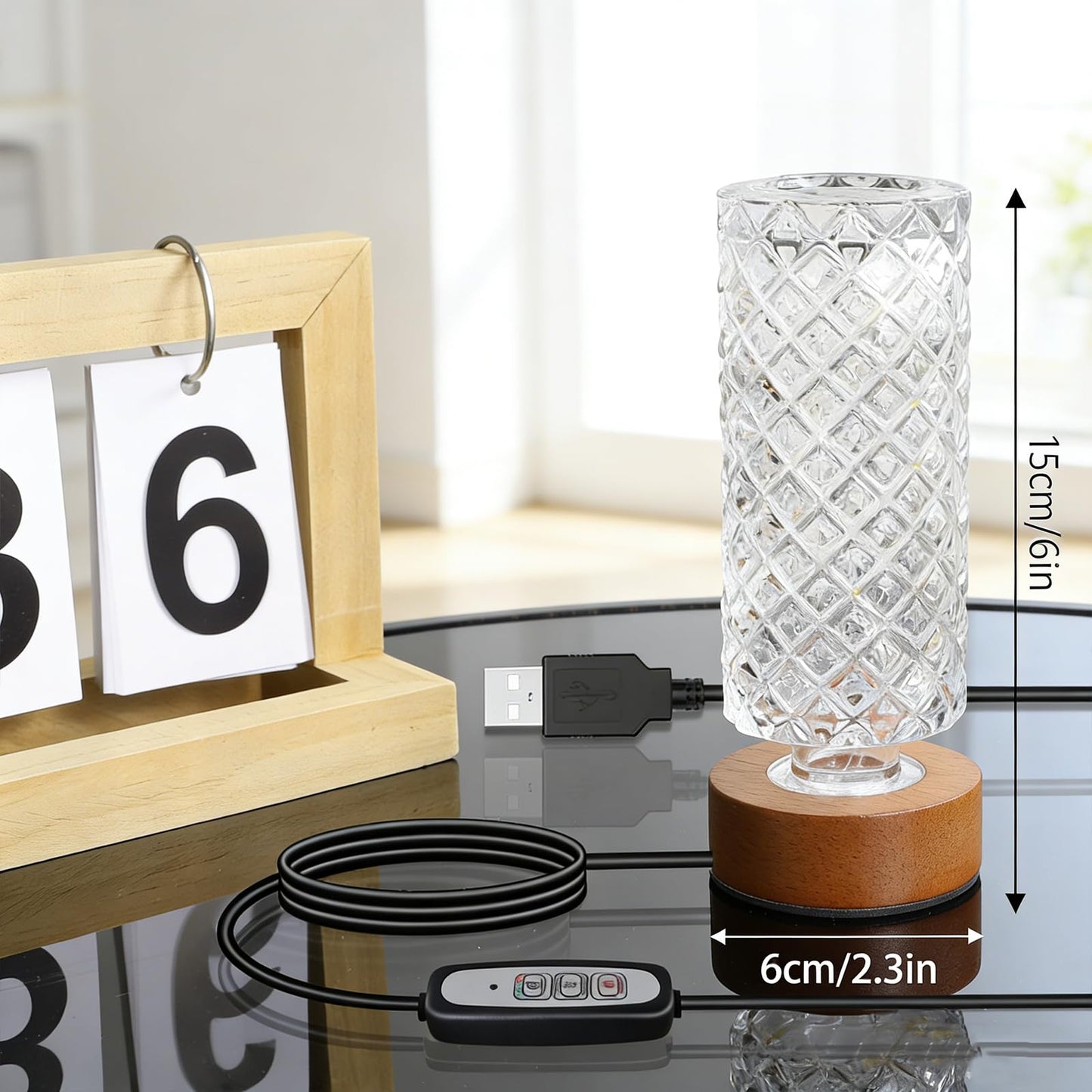 CZSHCKJYXGS Plug-in Dimmable Nightlight with Timer, Glass Material, Wired Powered No Battery Night Light for Home Decor, Bedroom, Bedside Table, Desk