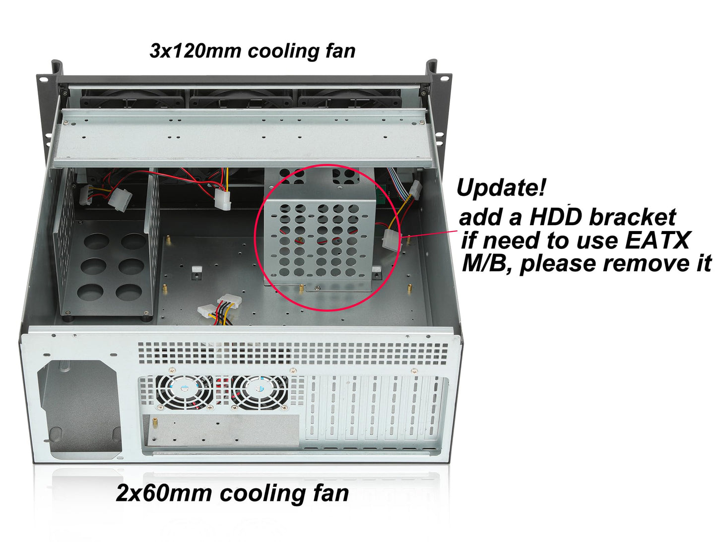 Rackchoice 4U Rackmount Server Chassis 4x3.5 + 3x3.5 or 2x3.5+2x2.5 Drive Bays EATX/ATX/MATX/Mini-itx Support