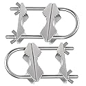 Dual Antenna Mast Clamp, Galvanized Iron U-Bolt Mounting Bracket for Antennas, Surveillance Poles, Outdoor Equipment, and Flagpoles 2PCS