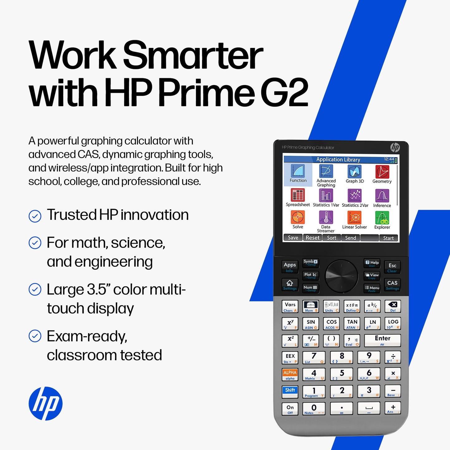 HP Prime G2 Graphing Calculator - Multi-Touch 3.5" Color Display CAS Exam Approved SAT/AP/IB Scientific Calculator for School, Highschool, College