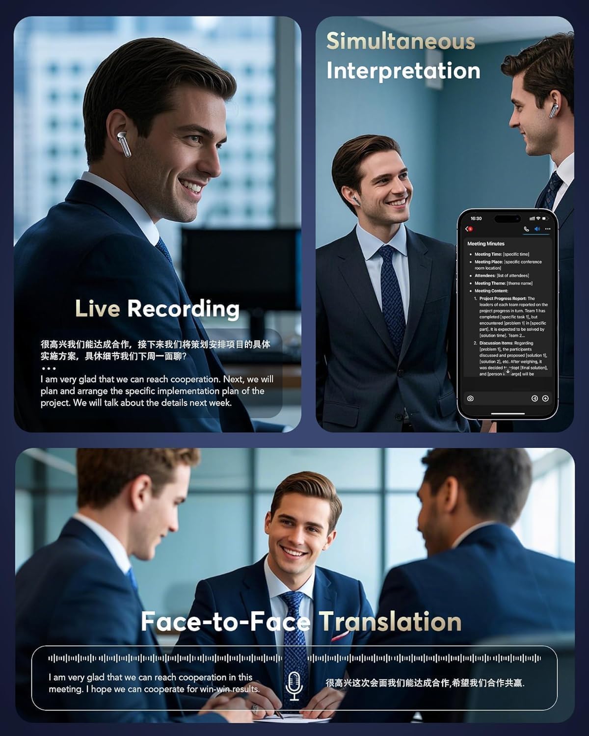 AI Translation Earbuds Real Time, Multifunctional Touch Screen Translator for 144 Languages & Accents Audifonos Traductores Inglés Español Noise…