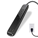 Philips 4 Outlet Power Strip Surge Protector with 2 USB Ports, 4 Ft Power Cord, Designer Braided Extension Cord, Flat Plug Extension Cord, Perfect