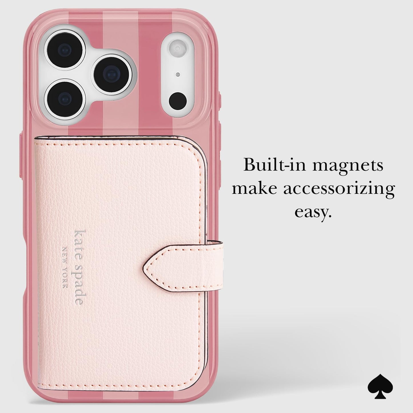 kate spade new york iPhone 17 Pro Case - Stripe Rose Coral