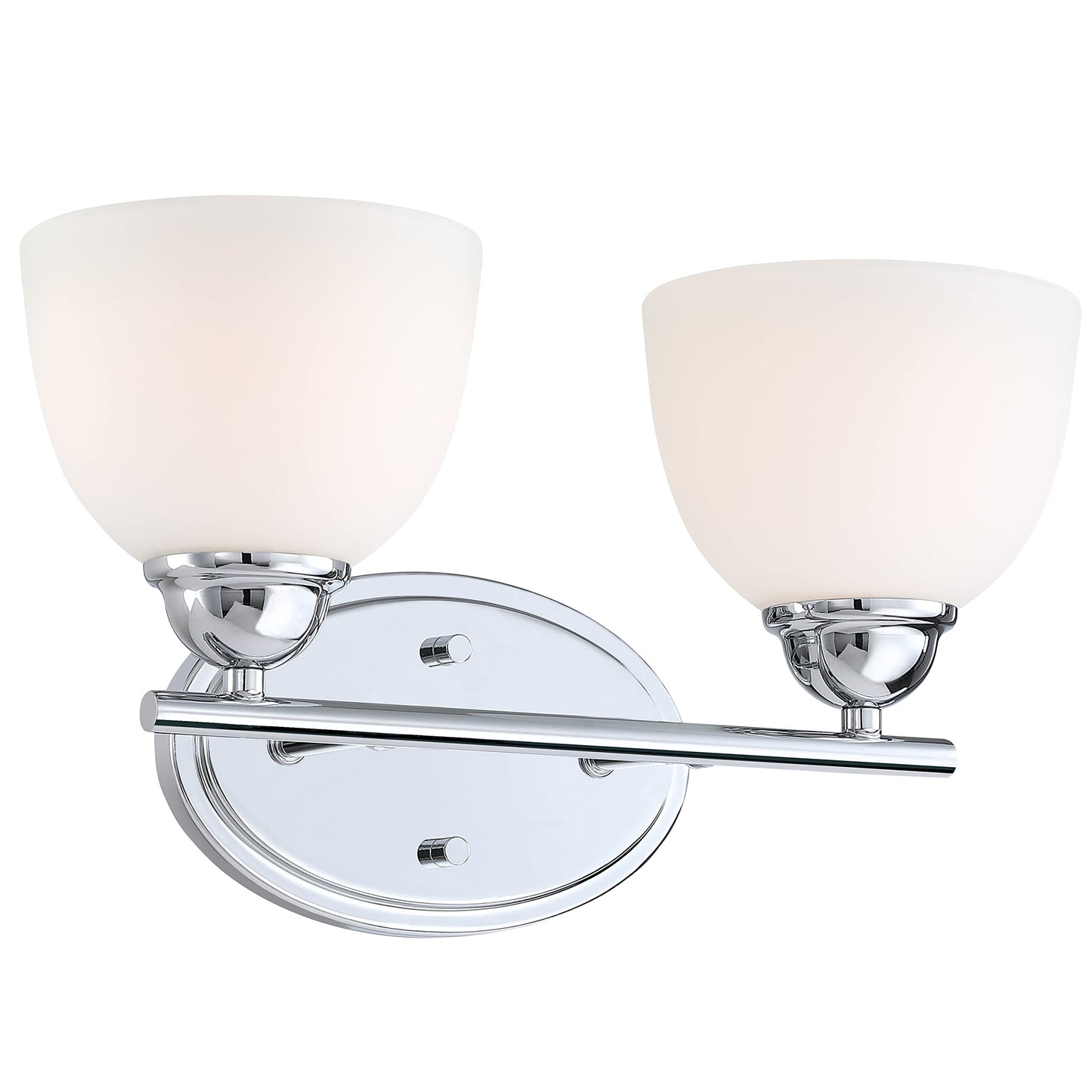 Aspen Creative 62226, Two Metal Bathroom Wall Light, 15" Wide, Transitional Design in Chrome Vanity Fixture