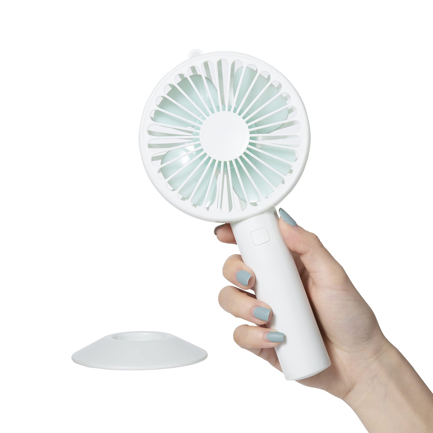USB Mini Handheld Fan Portable, XUNMEJ Hand Held Personal Small Fan Rechargeable 2000mAh Battery Operated Powered Cooling Desktop Fan with Fan Base 3