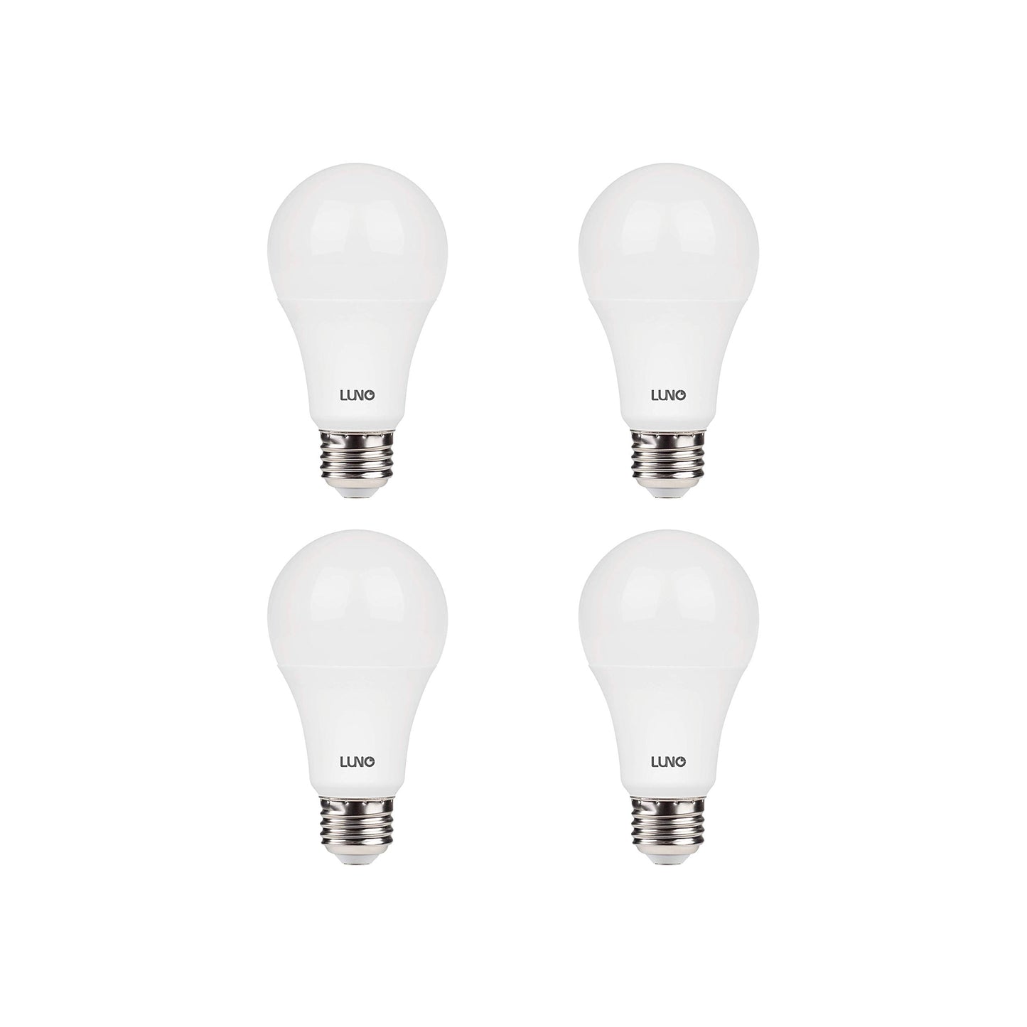LUNO A19 Dimmable LED Bulb, 11W (75W Equivalent), 1100 Lumens, 5000K (Daylight), Medium Base (E26),UL & Energy Star (4-Pack)