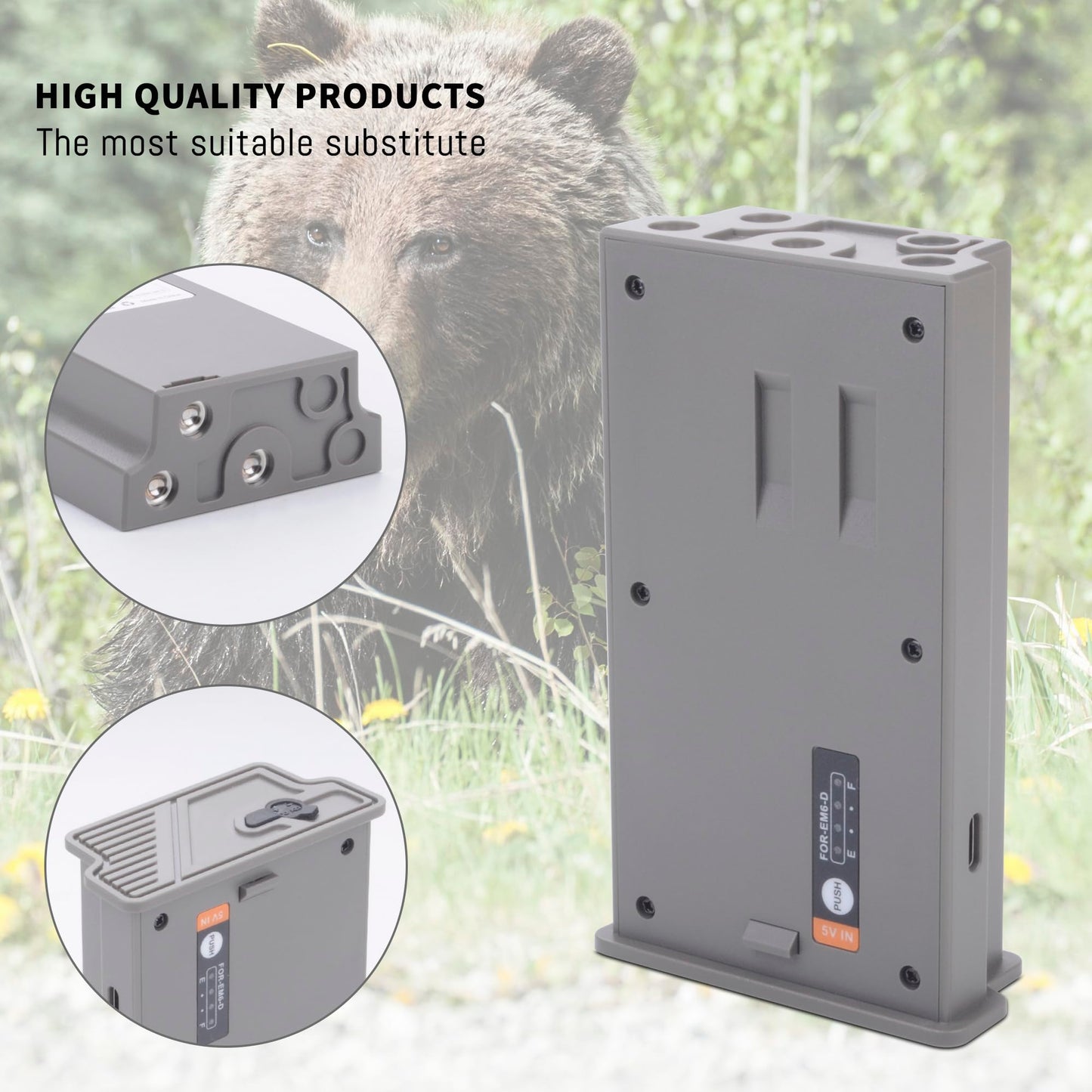 4Pack 6000mAh Reveal Upgraded Solar Charge Battery for Tactacam Cellular Trail Cameras Pro 3.0, X Gen 2.0, X Gen 3.0, X, X Pro, XB, SK with LED