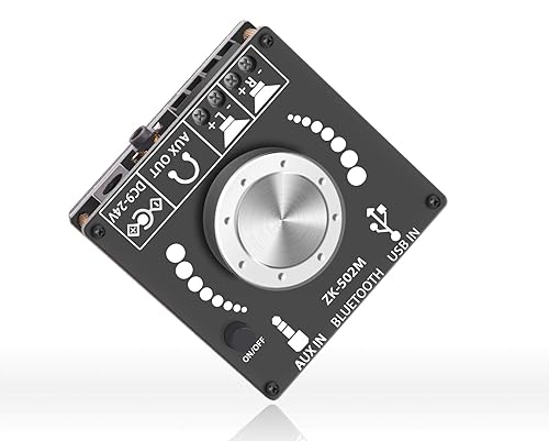 DAMGOO Mini Bluetooth Amplifier 50W+50W Dual Channel Stereo Power Output,DC 12V, Bluetooth+ AUX+ USB Input