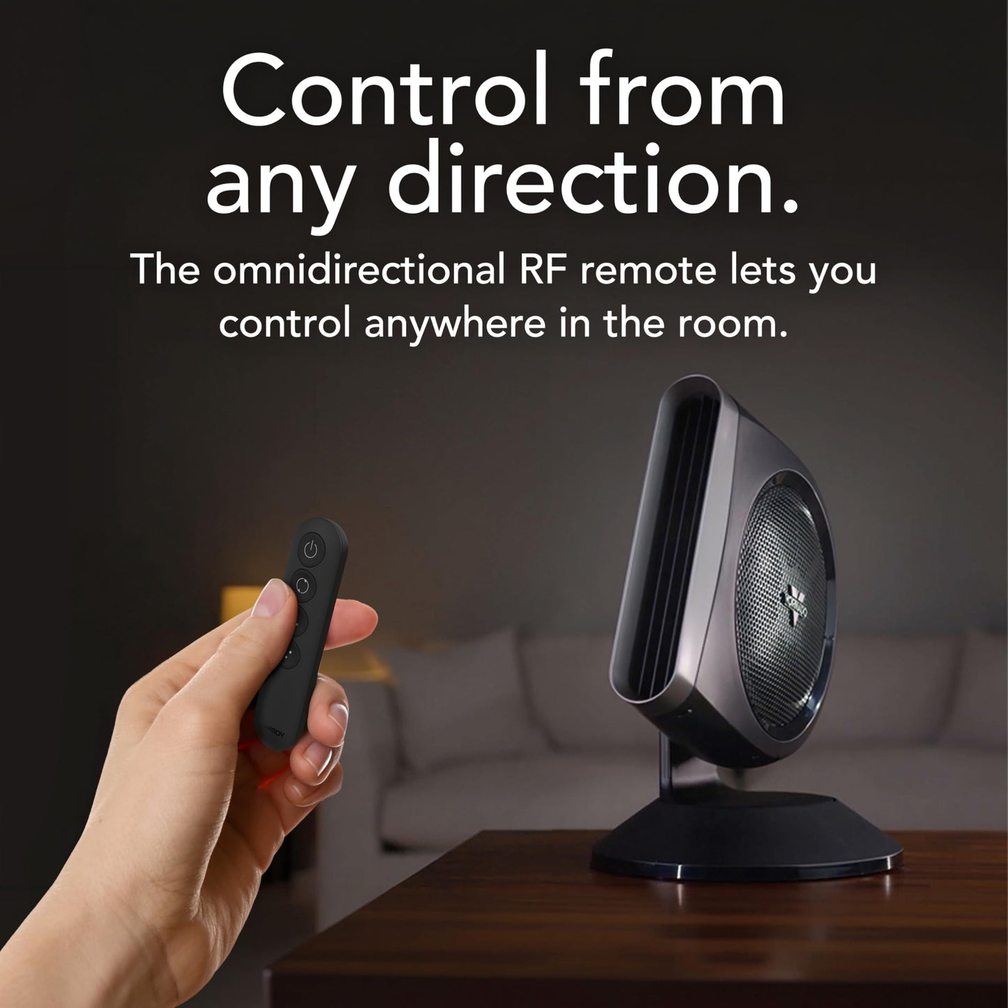 Vornado STRATA 8 OmniWave Medium Table Fan, Black, 10 Speeds, Remote