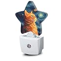 Losthll Starry Sky Cat Night Lights Plug in Wall Lamp Smart Dusk to Dawn Sensor for Home Decorative,Kids Room Bedroom Bathroom Kitchen Hallway Gifts