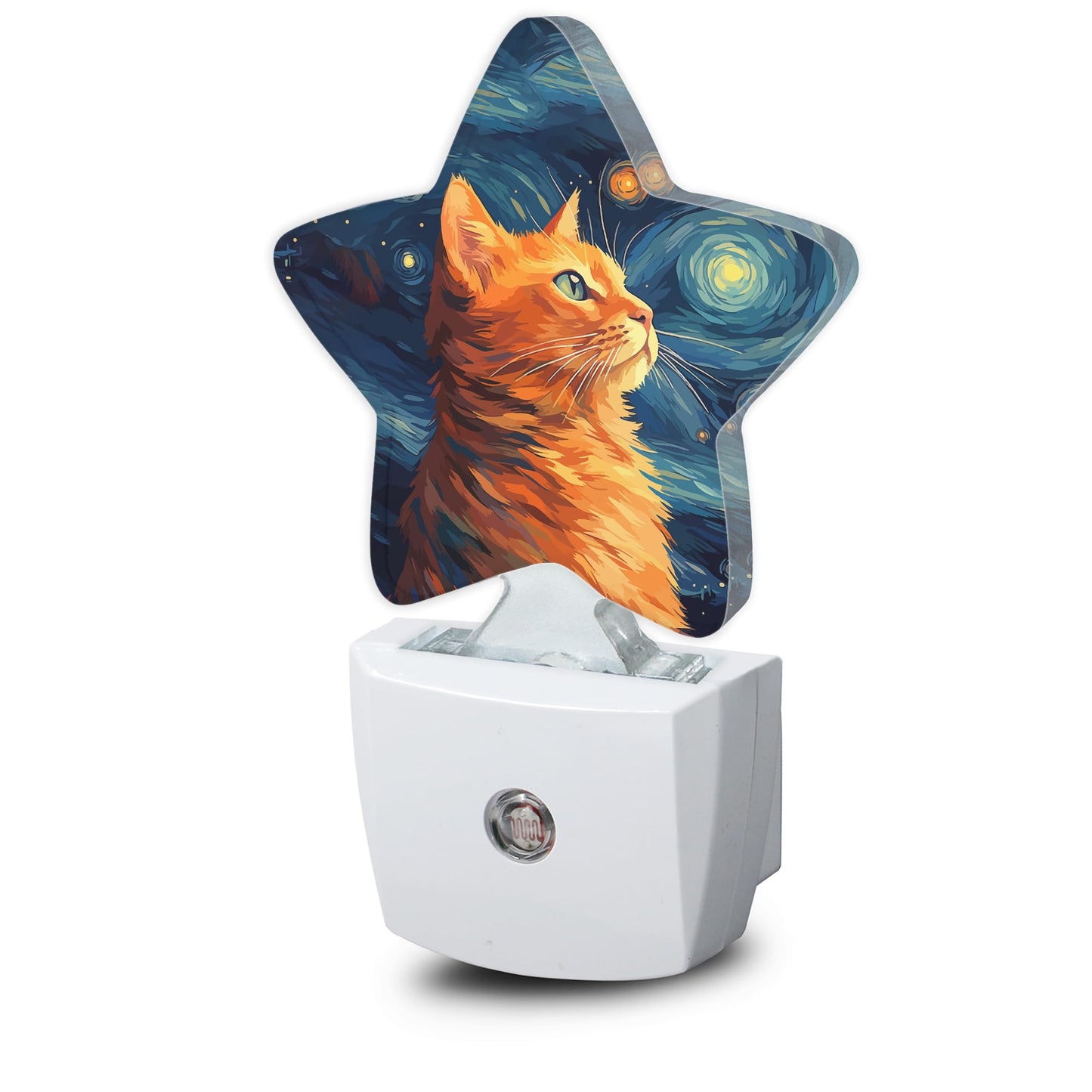 Losthll Starry Sky Cat Night Lights Plug in Wall Lamp Smart Dusk to Dawn Sensor for Home Decorative,Kids Room Bedroom Bathroom Kitchen Hallway Gifts