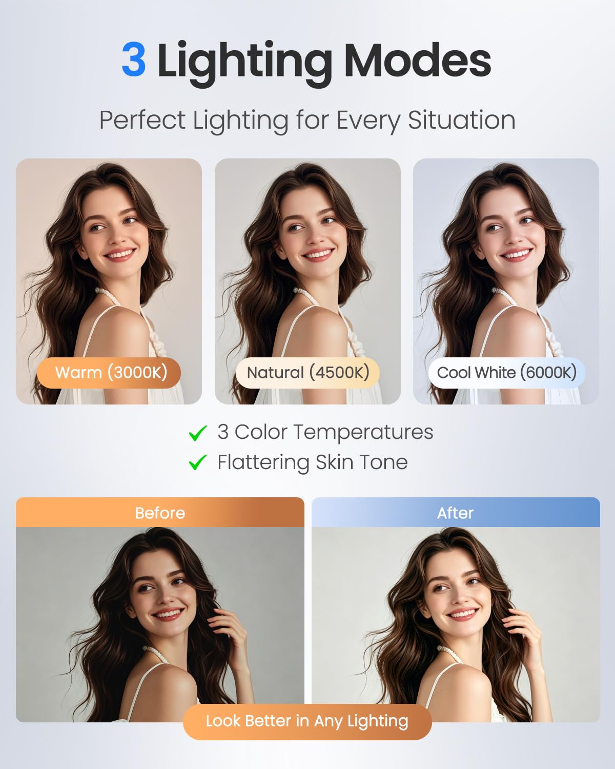 UBeesize Magnetic Selfie Stick Tripod with Dimmable Light and Rechargeable Remote, Portable Travel Phone Tripod Stand for MagSafe and Android Phones