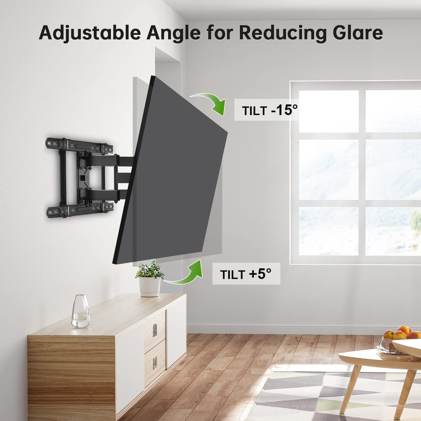 USX Mount Full Motion TV Wall Mount 42"-84" TVS, Fits 16" 18" or 24" Studs, Heavy Duty TV Mounts Bracket with Dual Articulating Arms Tilt Swivel
