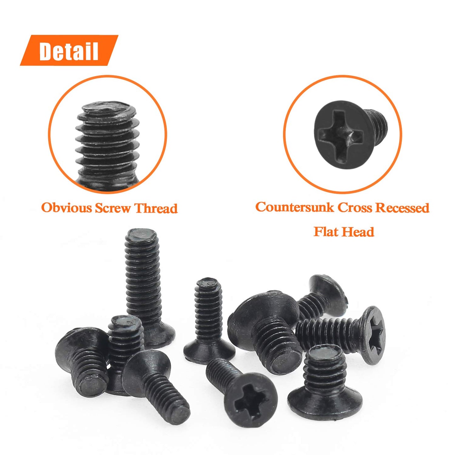 HELIFOUNER 600 Pieces M2 M2.5 M3 Phillips Flat Head Screws, Electronic Repair Screws for SSD, Laptop Notebook Computer