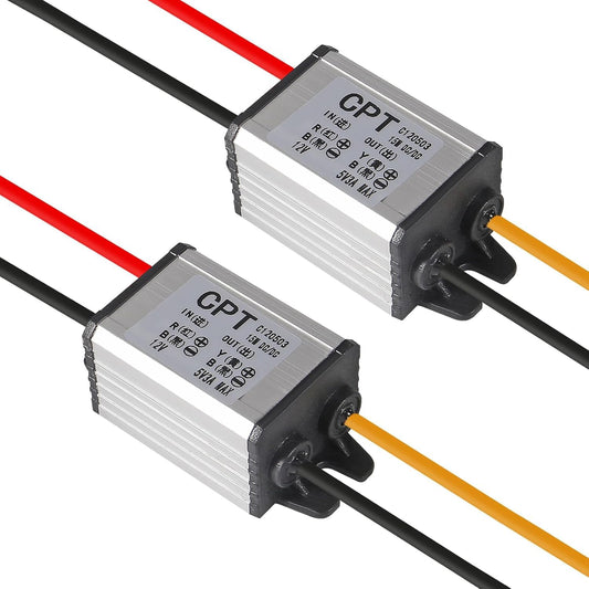 2PCS 12V to 5V DC Converter 3A 15W Waterproof Voltage Regulator Buck Converter 12V to 5V DC Converters Car Power Voltage for Car Truck