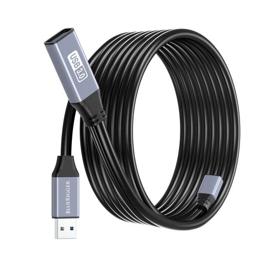 BlueRigger USB 3.0 Extension Cable (32FT, Active, 5 Gbps, in-Wall CL3 Rated, Type A Male to Female Cord) - Long USB Repeater Extender for VR Headset