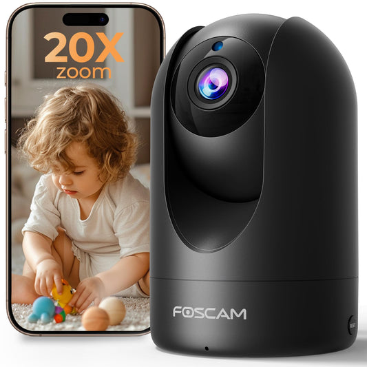 FOSCAM Home Security Camera R4S 4MP WiFi IP Camera,Wireless Baby Monitor with AI Human Detection Sound Detection 33ft Night Vision 2 Way Audio Camera