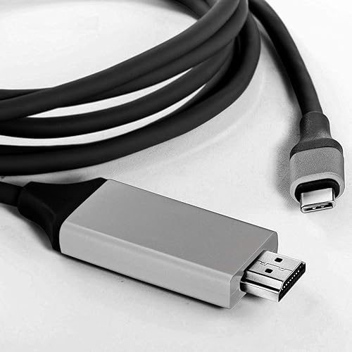 USB-C/PD 4k HDMI Cable Works for Samsung Galaxy S21+ 5G/Plus/Ultra with Full 2160p@60Hz, 6Ft/2M Cable [Gray, Thunderbolt 3 Compatible]