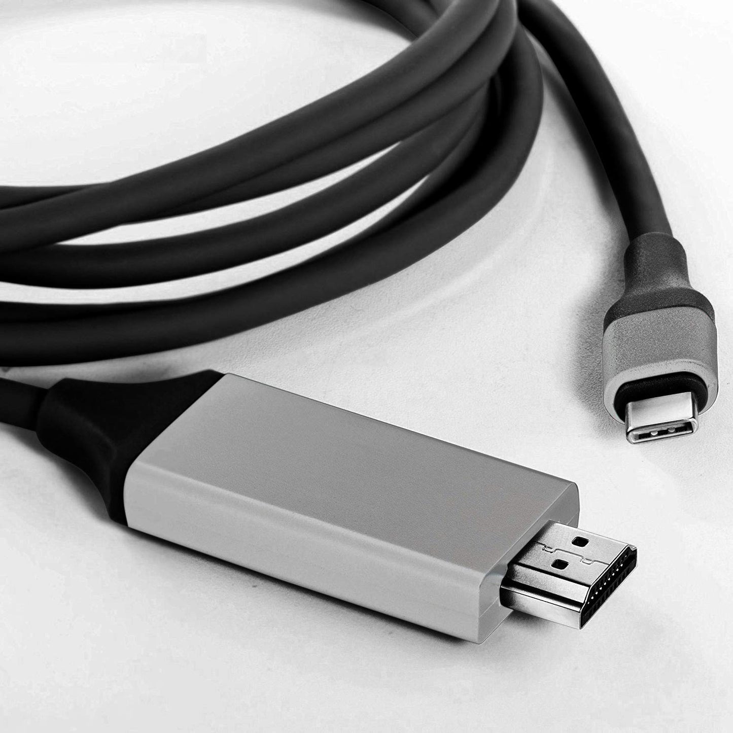 USB-C/PD 4k HDMI Cable Works for Samsung Galaxy S21+ 5G/Plus/Ultra with Full 2160p@60Hz, 6Ft/2M Cable [Gray, Thunderbolt 3 Compatible]