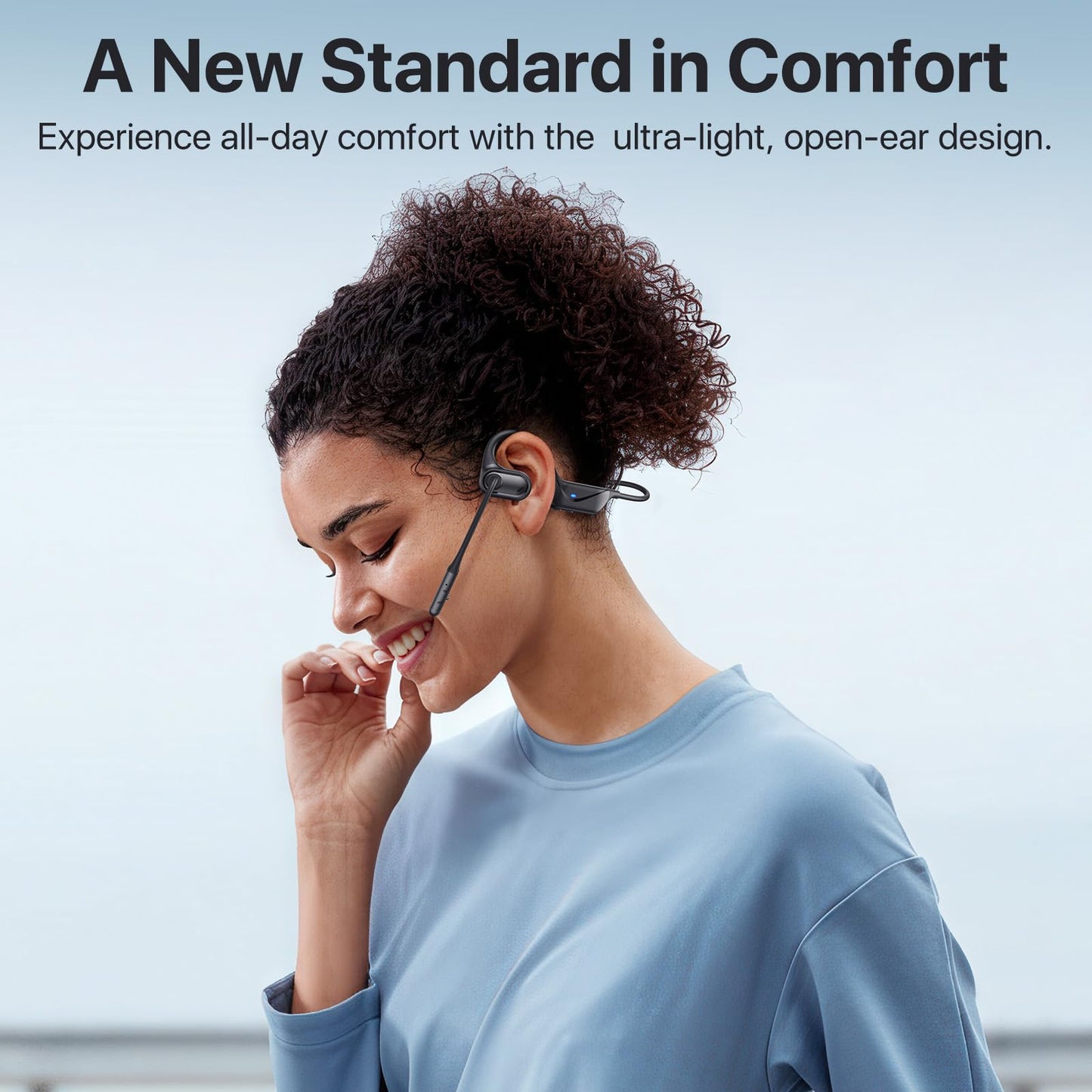 Bluetooth Headset with Microphone, Open Ear Headphones, Dual Connect Bluetooth 5.4 Headphones with Noise Cancelling & Mute, Wireless Headset with Mic…
