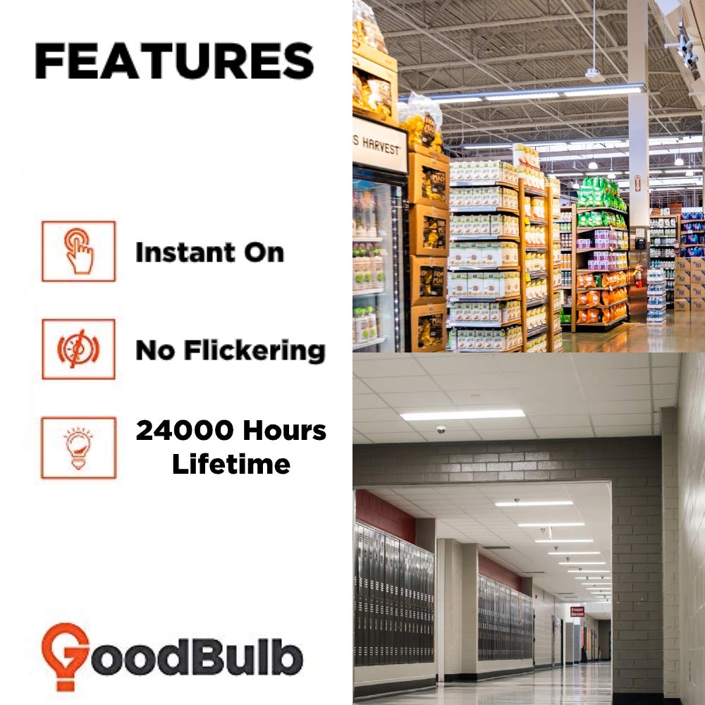 GoodBulb 48-Inch T8 Fluorescent Light Bulbs 32-Watt, 3500K Soft White, 2900-Lumens with G13 Medium Bi-Pin Base (Pack of 25 Bulbs)