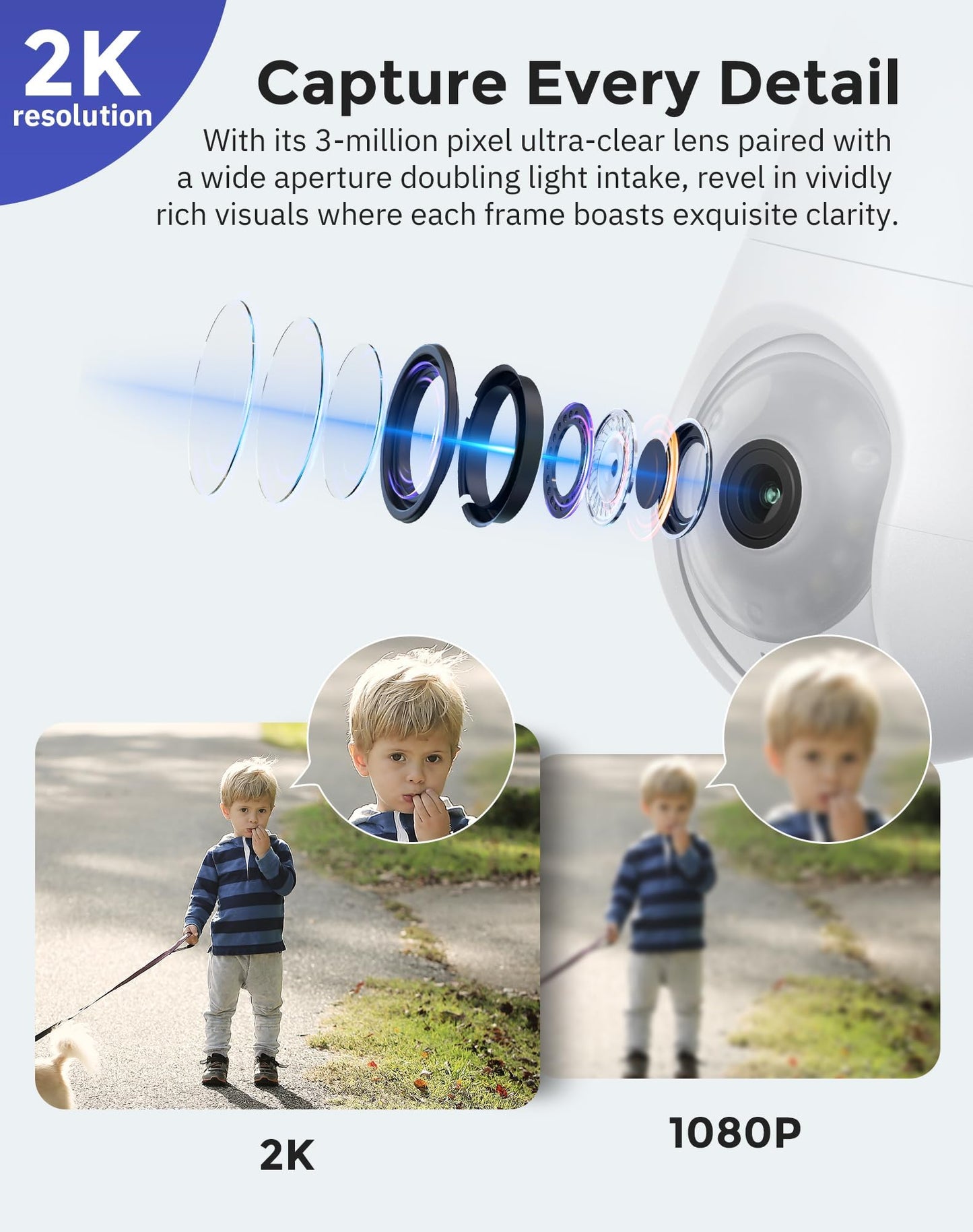 Hugolog 2K 3MP Light Bulb Security Camera 5G& 2.4GHz WiFi, 360° Wireless Outdoor Indoor Camera for Home, Motion Detection, Two-Way Talk, Color Night