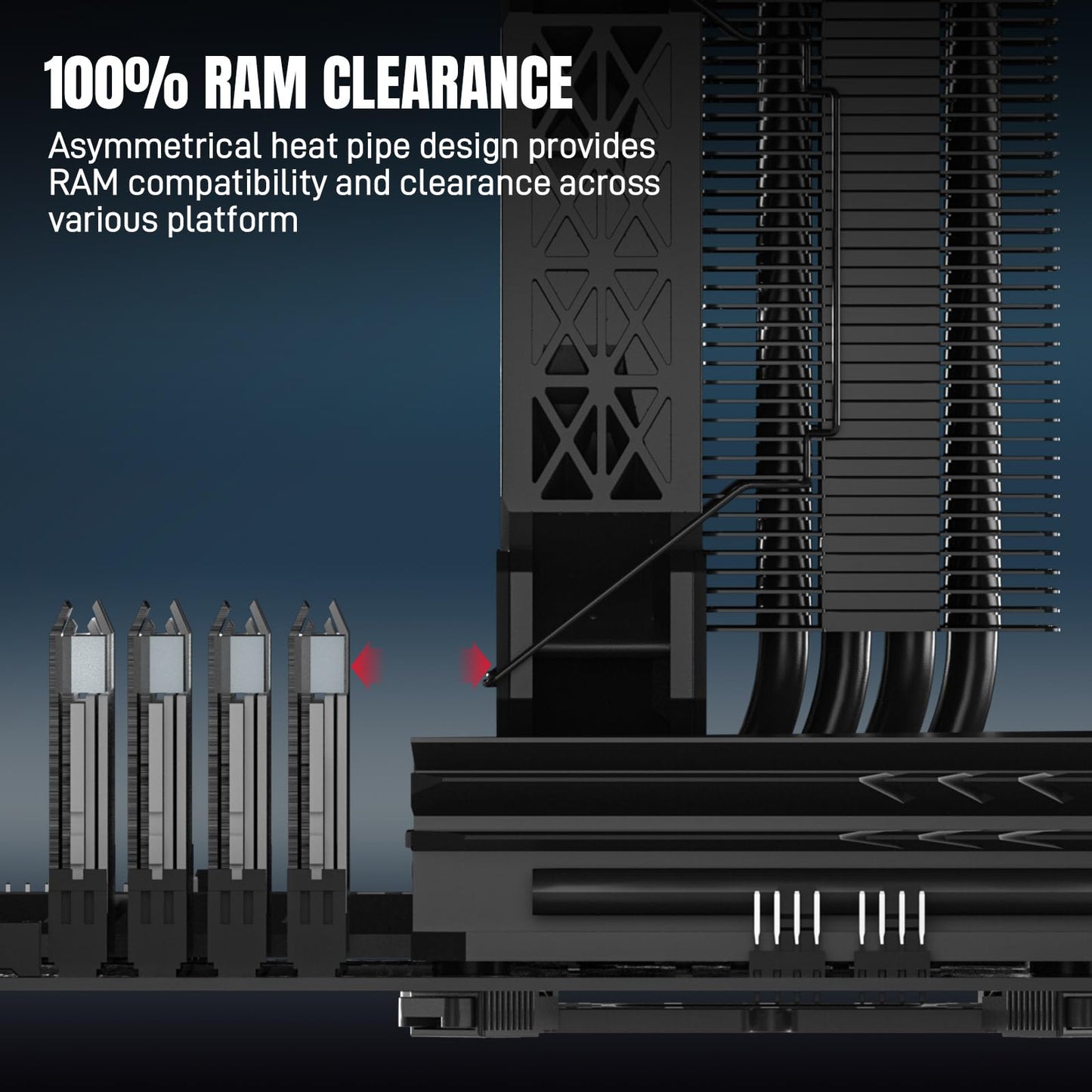 DARKROCK PX4 CPU Air Cooler High-Performance 4 Copper Heat Pipes, 120MM PWM Fan Low Noise - Intel LGA 1851/1700/1200/115X, AMD AM5/AMD4 All Black
