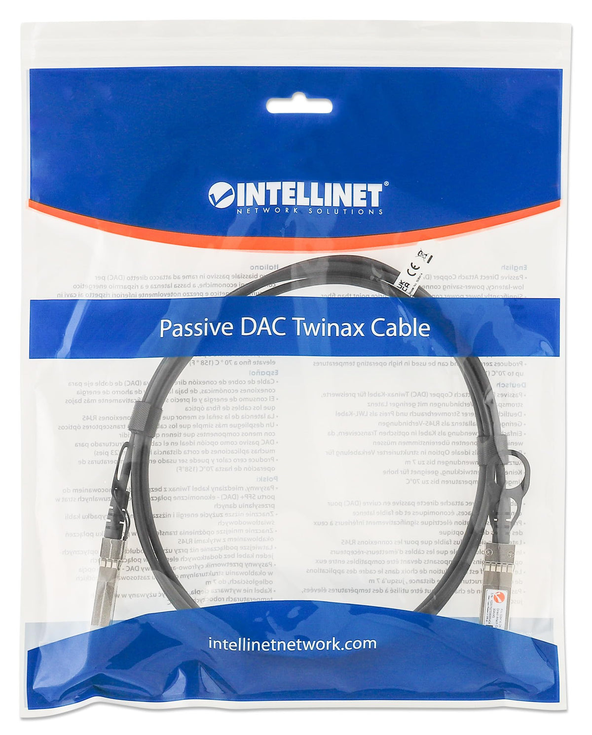 Intellinet 10G SFP+ Passive DAC Twinax Cable, 14 Ft, MSA-Compliant