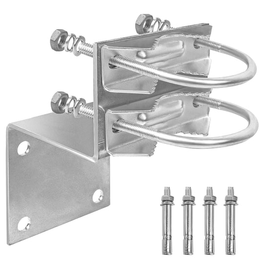 XRDS-RF Antenna Pole Mount Kits, Antenna Pole Mount Bracket with Double U-Bolts Clamp V Jaw Bracket for Outside Home Antenna Pole Holder