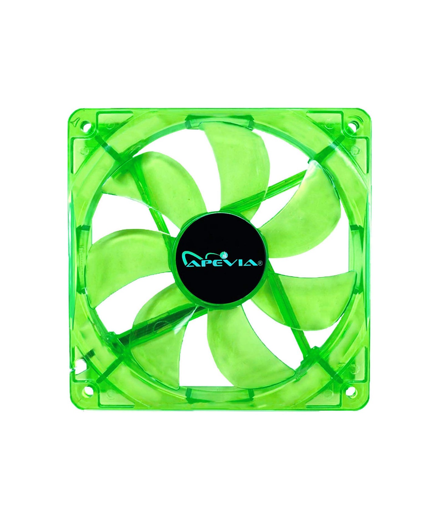 Apevia CF512L-GN 120mm 4pin+3pin Silent Green LED Case Fan (5-pk)