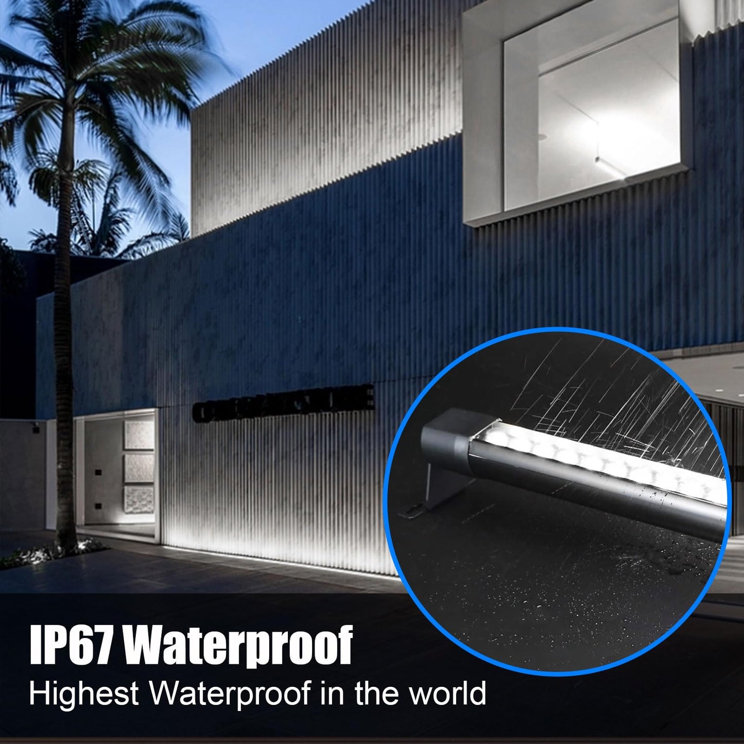 2 Pack Outdoor Wall Washer Lights ,72W 5000K Daylight White Wall Washer Lighting,IP67 Waterproof 4ft 120V Linear Led Wall Light Bar for Outdoor Indoor