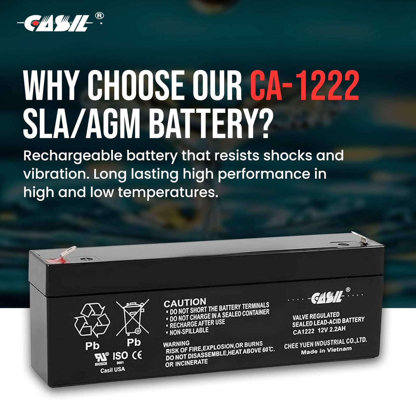 Casil CA1223 12V 2.3AH Compatible with DR Trimmer,DSC Alexor, 12V 2.2 AH Rechargeable AGM SLA Battery Replace NP2.3 12 12Volt 2.3AH