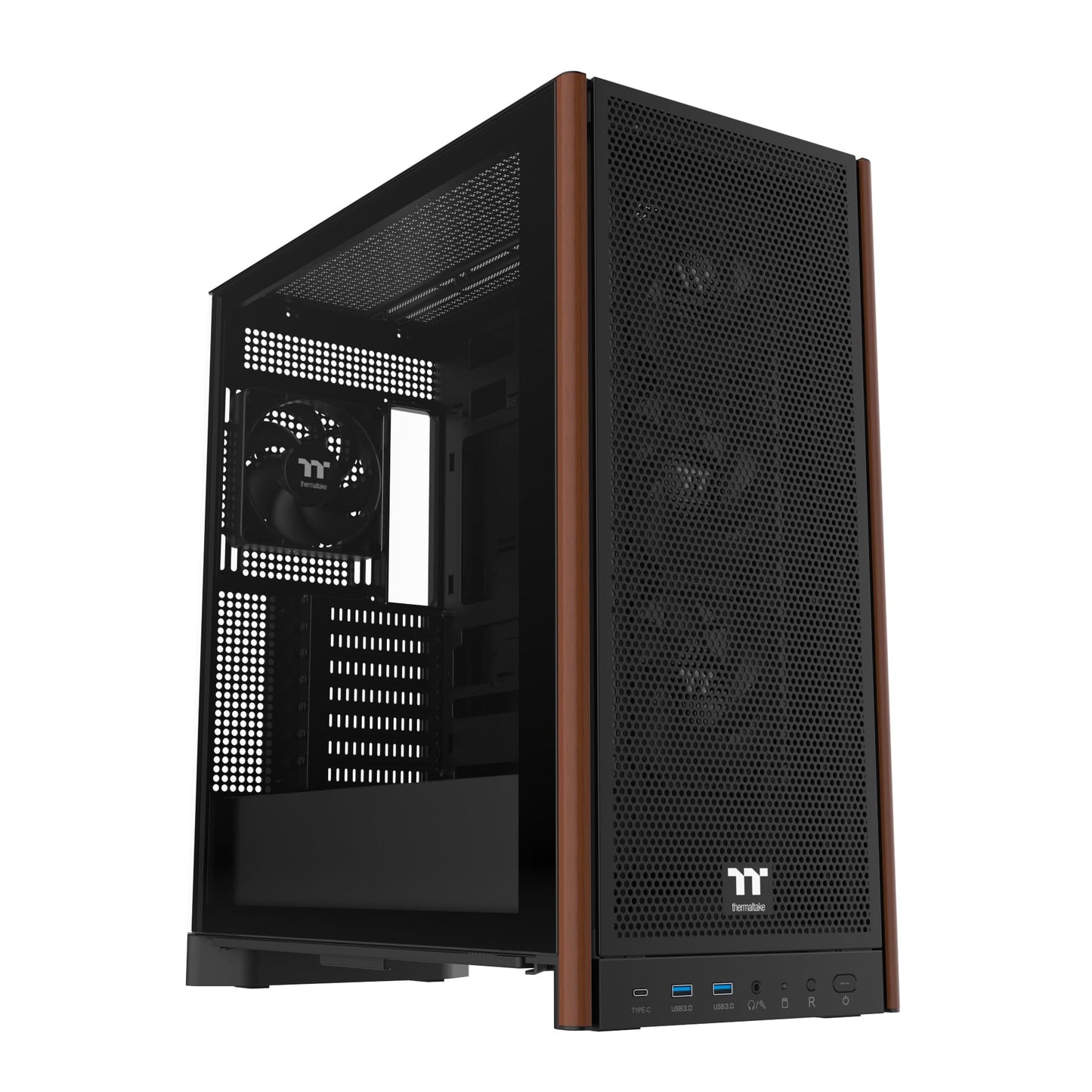 Thermaltake S370 WS; Mid Tower; Wood Front Trim; 4x120mm Fans Included; 410mm GPU Clearance;up to E-ATX; Hidden Connector Support (ATX/mATX); Vertical