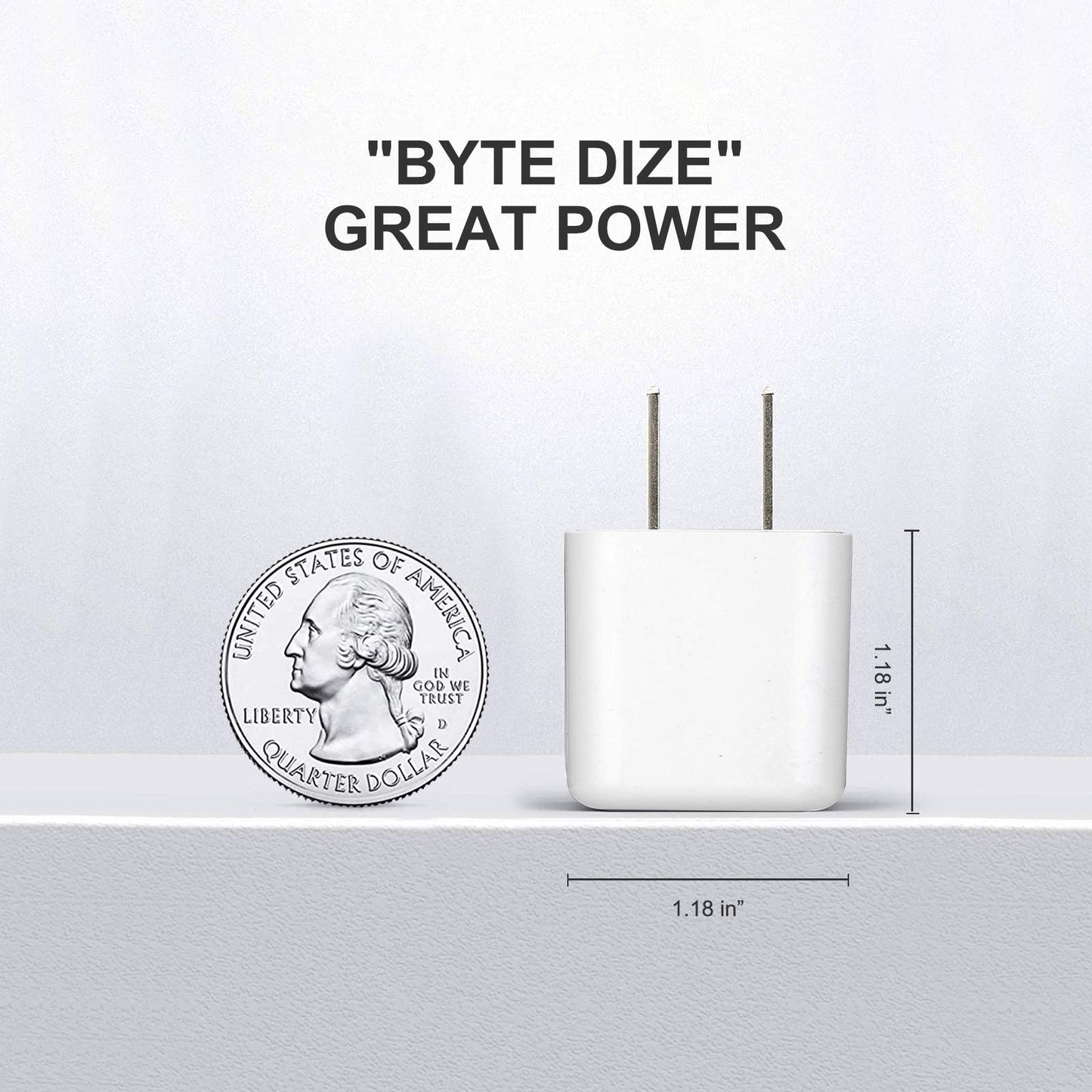USB C Charger, EQWOL Byte 2-Pack 20W Mini USB-C Wall Charger (2-White)