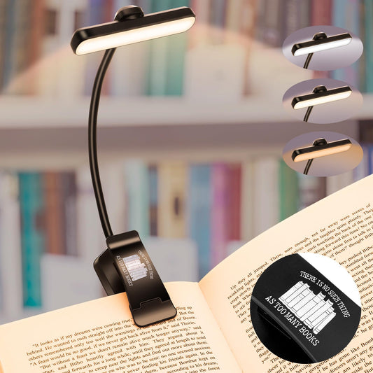 Mudder 24 LED Rechargeable Book Light Christmas Book Lover Gift for Reading in Bed with Memory Function Eye Caring 3 Color Temperatures Stepless