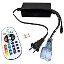 Brilliant Brand Lighting LED Neon 4-Wire 120-Volt RGB Color Changing Rope Light Mini Controller with Wireless Remote