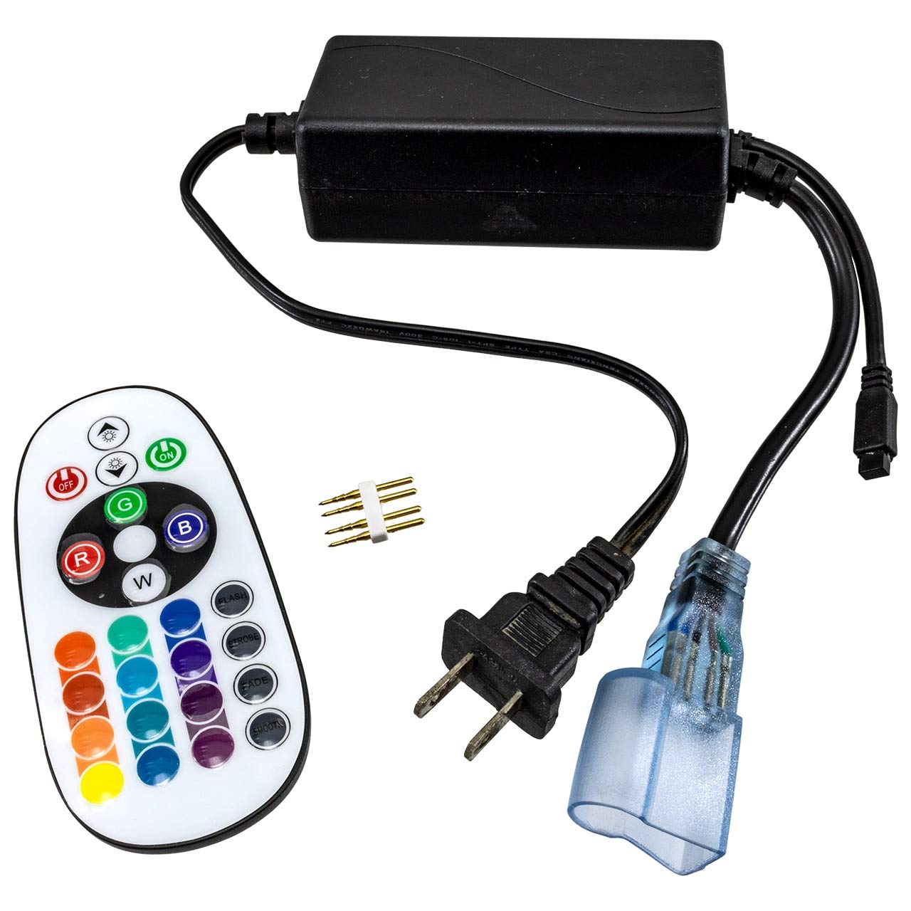 Brilliant Brand Lighting LED Neon 4-Wire 120-Volt RGB Color Changing Rope Light Mini Controller with Wireless Remote
