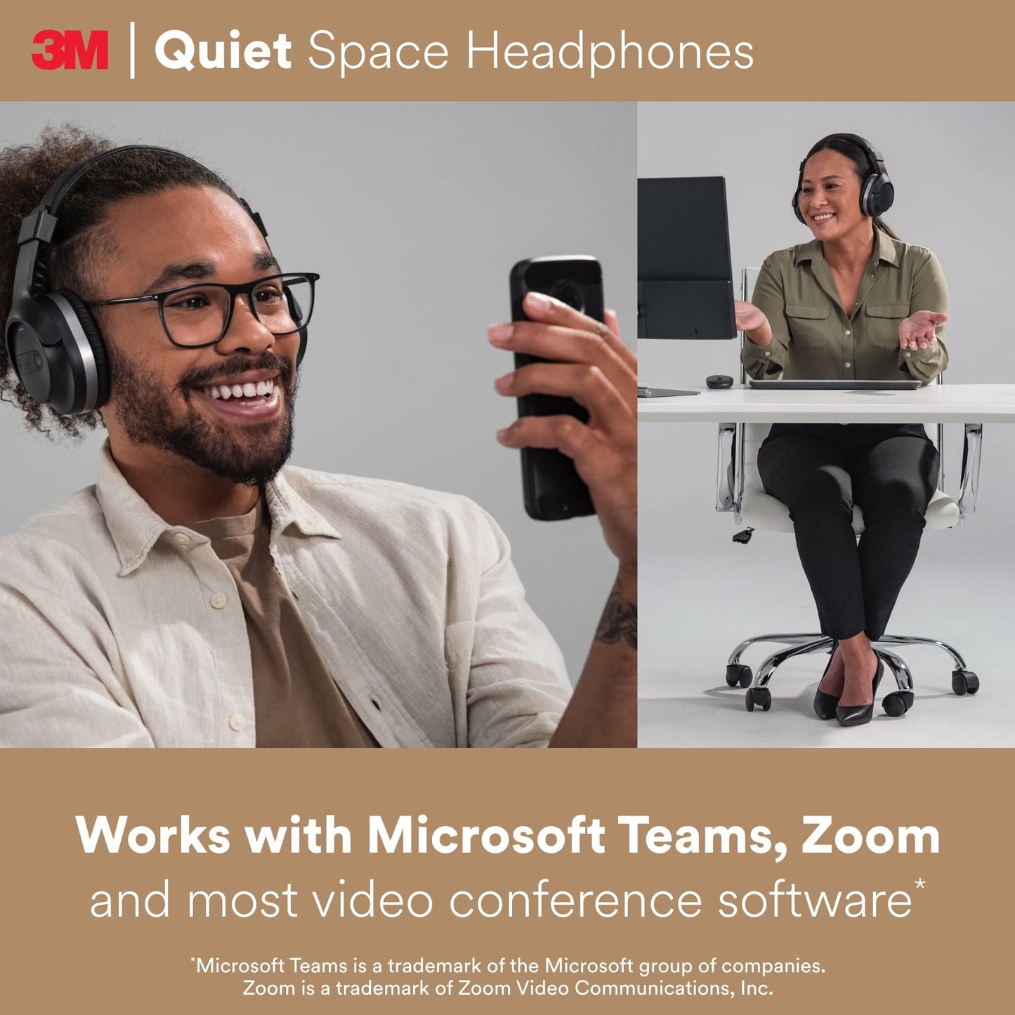 3m QUIETSPSIOC Quiet Space Headphones, Black