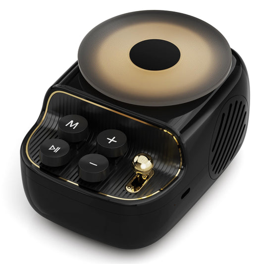 Speakers Bluetooth Wireless, 3 in 1 Protable Cute Speakers with Aromatic tray, Vintage Record Player Look, Adjustable Ambient Lights for Home Office