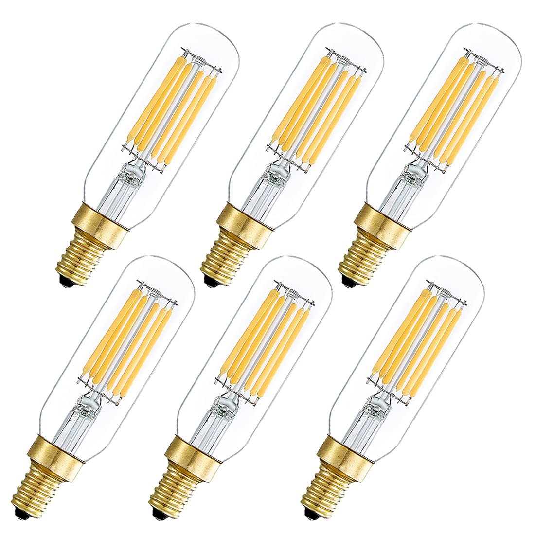 YFXRLIGHT Dimmable T6 Vintage LED Light Bulbs Warm White 2700K,6W Equal 60 watt Light Bulb, E12 Base Candelabra Bulb for Chandeliers,Pendant,Wall