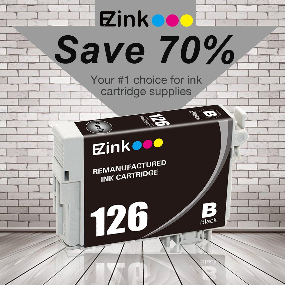 E-Z Ink Remanufactured Ink Cartridge Replacement for Epson 126 (3 Black) for Stylus NX330 NX430 Workforce 60 435 520 545 630 633 635 645 840 WF-3520
