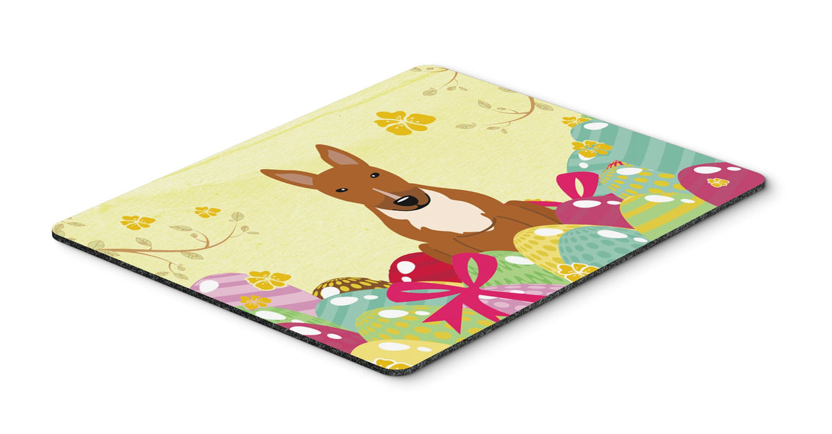 Caroline's Treasures BB6134MP Easter Eggs Bull Terrier Red Mouse Pad, Hot Pad or Trivet for Home Office Gaming Working Computers Laptop Mouse