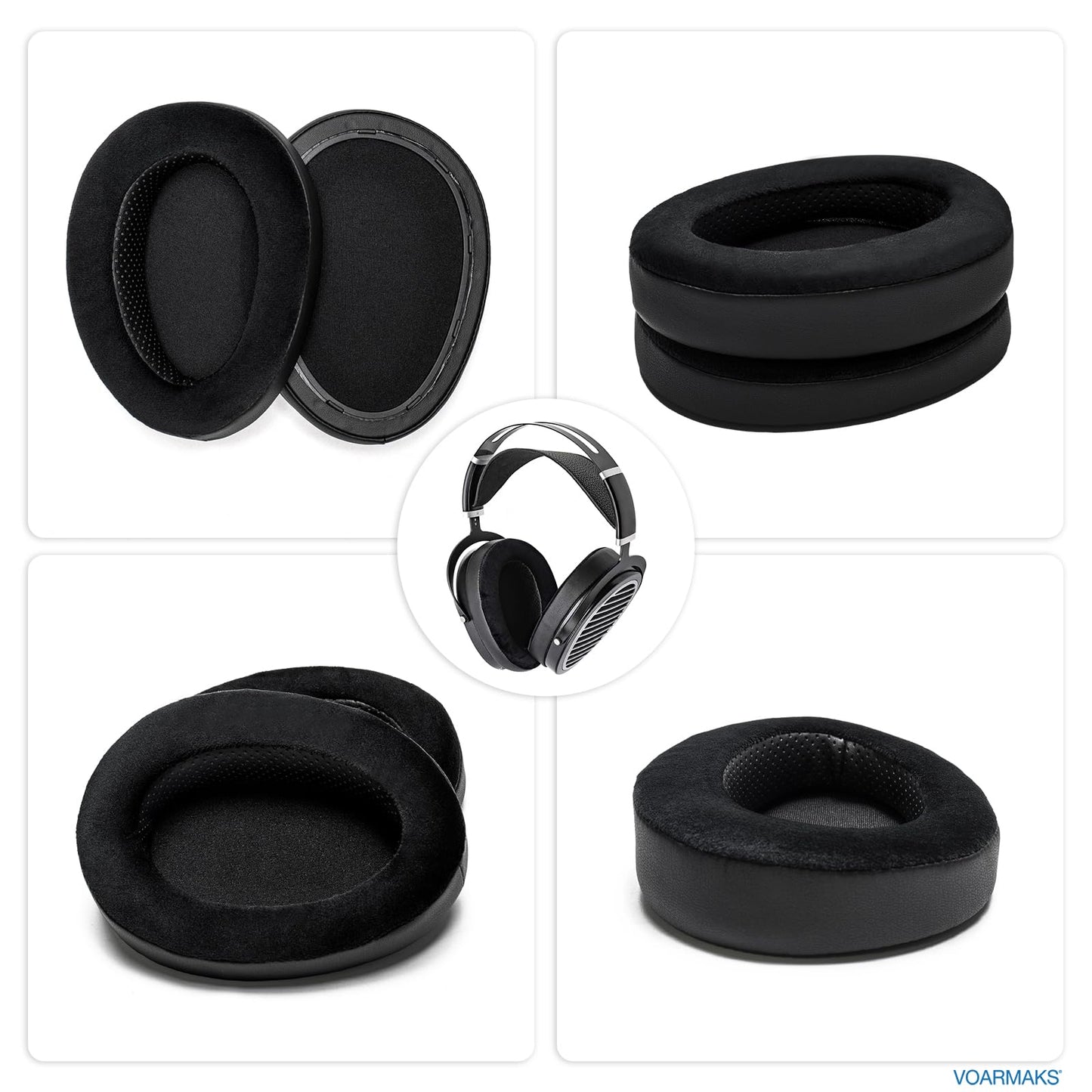Voarmaks Memory Foam Cushion Ear Pads for Hifiman Arya Ananda Edition XS X HE1000se HE1000 V2 Jade II Headphone Replacement EarPads (Elite Velour