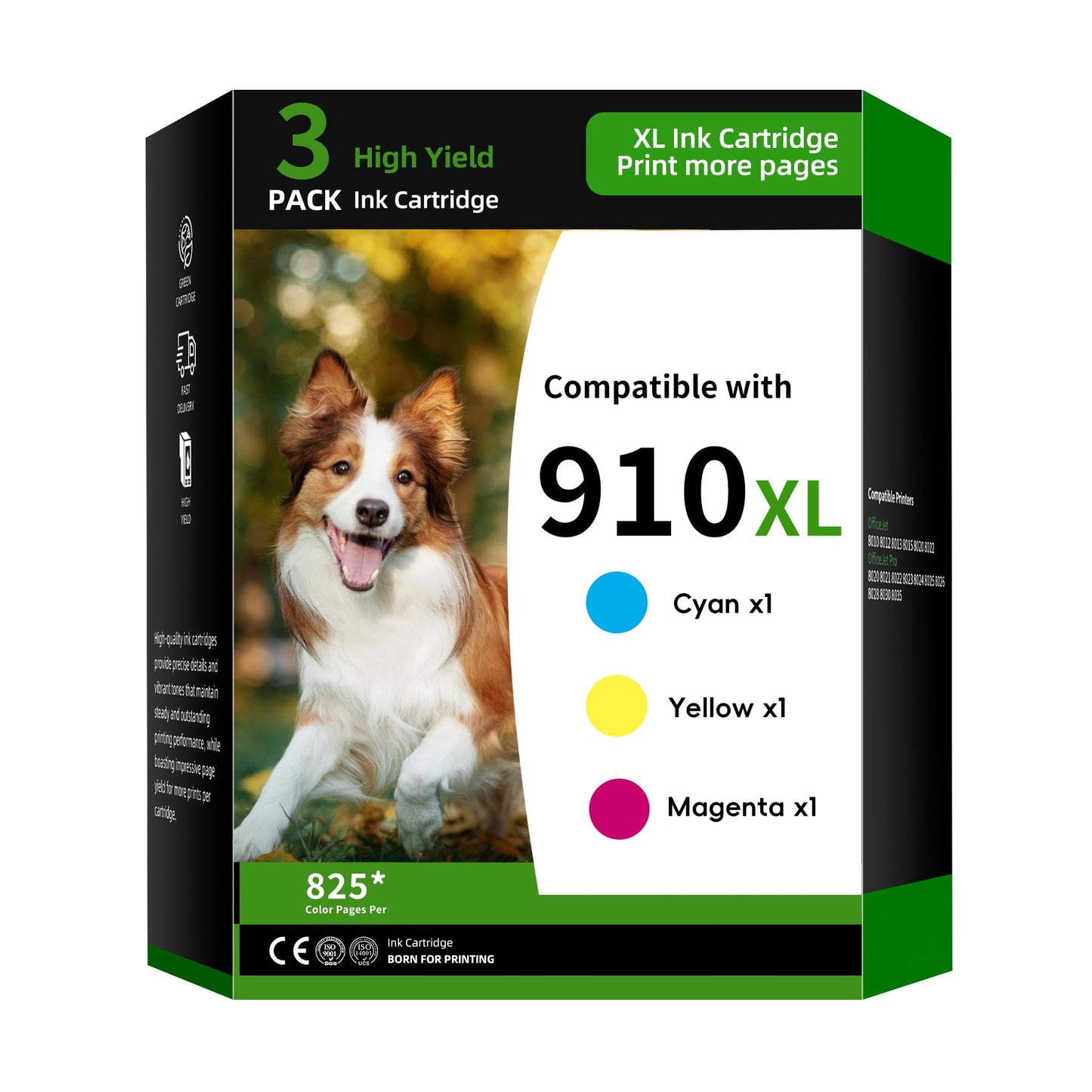 TRUINK 910XL Ink Cartridge 3-Pack Combo Pack Replacement for HP 910 | 910XL Ink Compatible with HP OfficeJet pro 8120 8122e 8124e 8125e 8130 8132e