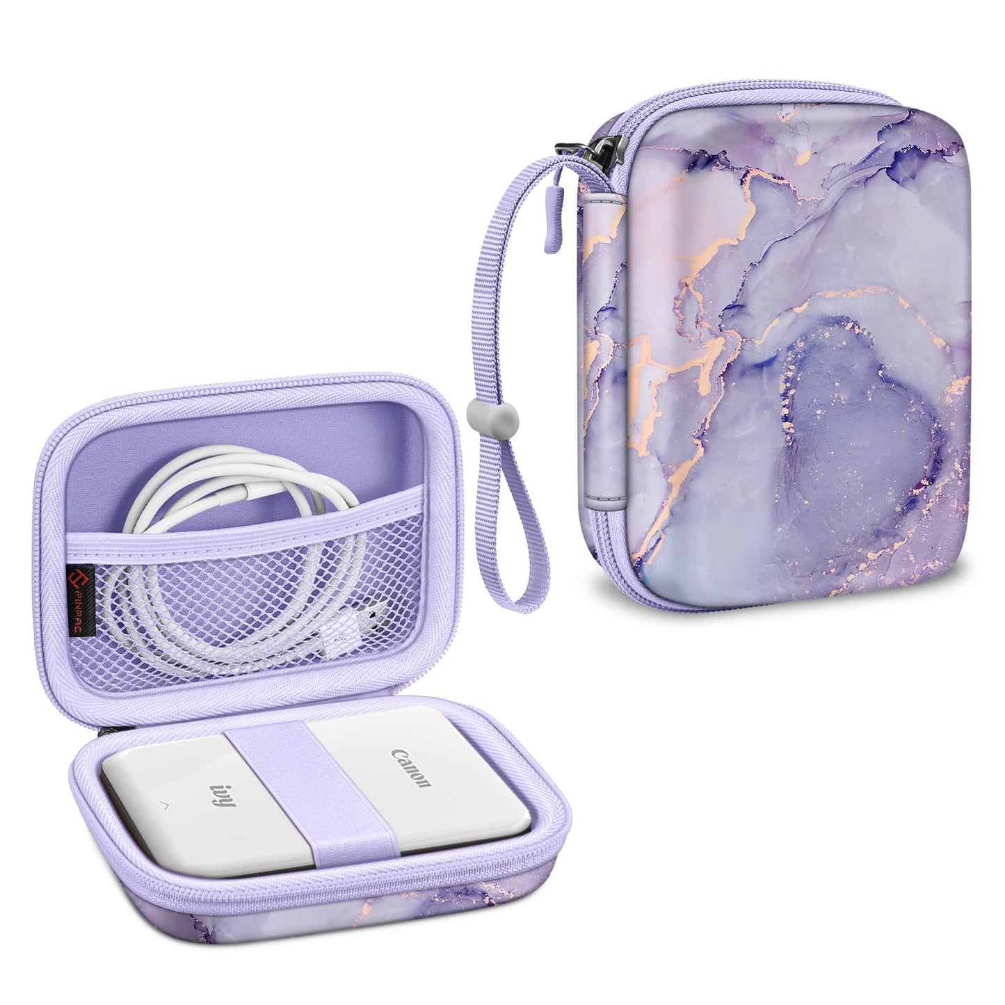 Fintie Protective Case for Canon Ivy 2 Mini, Canon Ivy CLIQ2 / CLIQ+2 Instant Camera Photo Printer - Shockproof Hard Shell Carrying Case, Lilac Marble