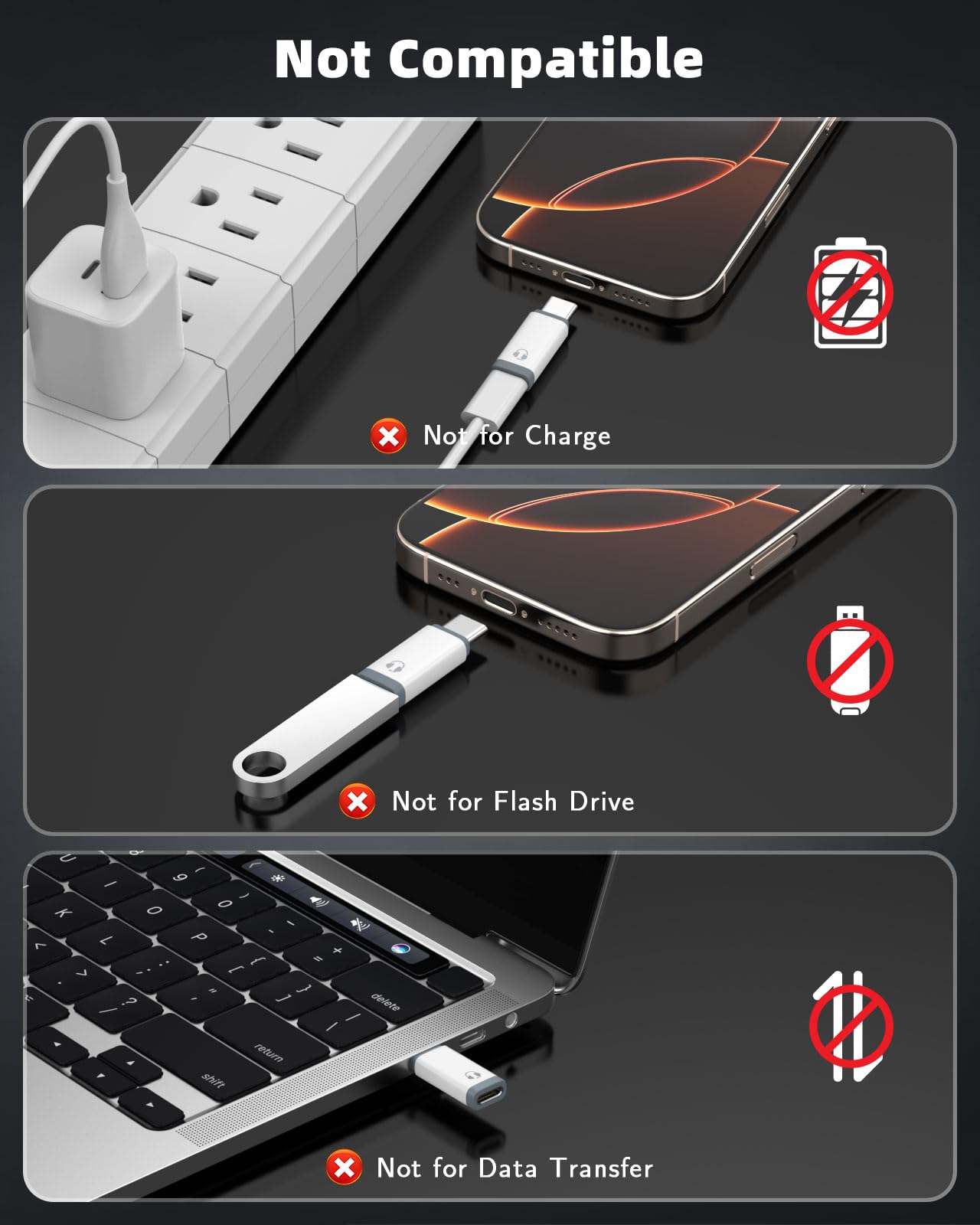 MoKo Lightning to USB C Adapter Audio Only for Apple Earpods with Line Control, Not for Charging/Data Transfer, Lightning to USB C Adapter for iPhone