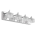 TRLIFE Bathroom Vanity Light Fixtures, 26inches Crystal Vanity Light Fixture Modern Bathroom Lights Over Mirror 4 Lights Vanity Light for Bath Room