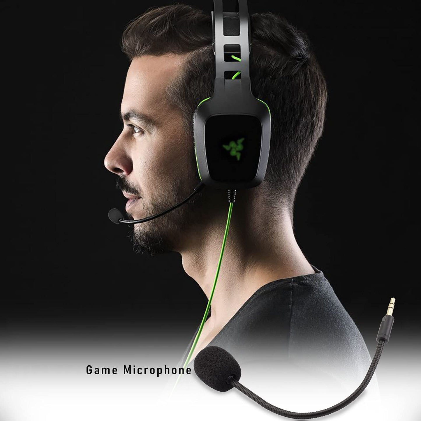 Electra V2 Mic Replacement, Replaceable 3.5mm Game Microphone Gooseneck Mic Boom for Razer Electra V2 USB 7.1 Surround Sound Gaming PS4 Xbox One
